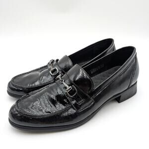 Munro Gryffin Bit Loafer Shoes Moc Toe Women's Leather Black Size US11M EU41.5